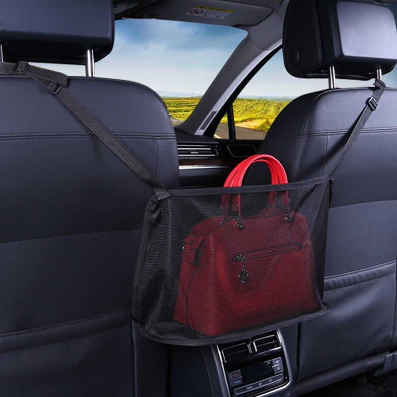 Car Net Pocket Handbag Holder Universal Multifunction Car Organizer Seat Gap Storage Mesh Pocket Interior Accessories - V.I.P Digital Presence