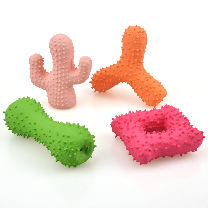 New Pet Latex Toy with Spiked Bone and Four-Corner Square Latex Sound Toy Durable Teeth-Cleaning Dog Toy - V.I.P Digital Presence