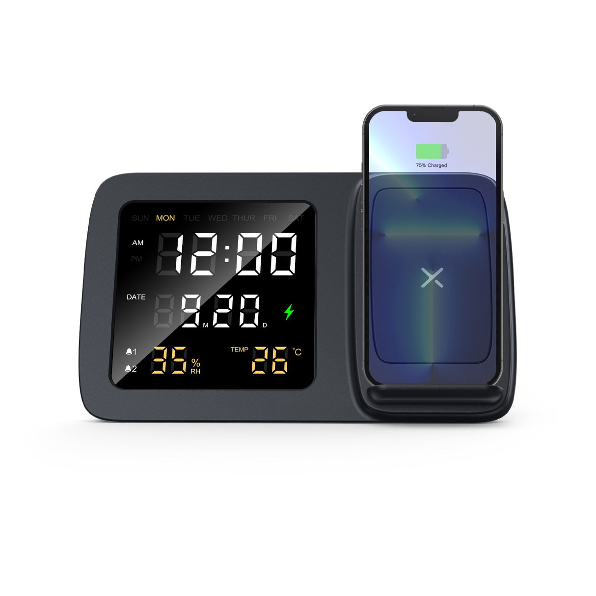 Digital clock wireless charging 15W intelligent three in one alarm clock wireless charging calendar desktop charging - V.I.P Digital Presence