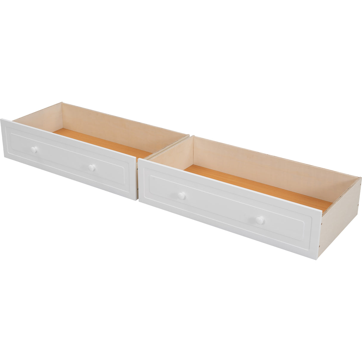 Full over Full Bunk Bed with Drawers Convertible Beds White