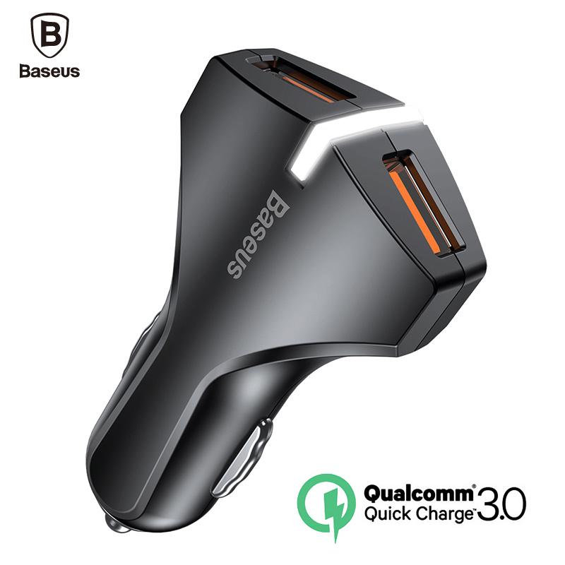 Baseus Charge 3.0 Car Charger 5V3A Dual USB Port QC3.0 Quick Charger Mobile Phone Fast Charging Charger 2 USB Car-Charger - V.I.P Digital Presence