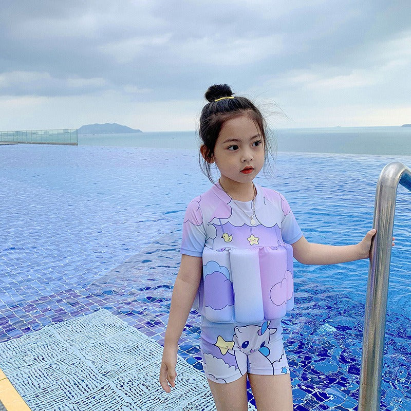 Baby swimsuit, cute cartoon girl buoyancy swimsuit, floating vest for children, baby survival swimsuit - V.I.P Digital Presence