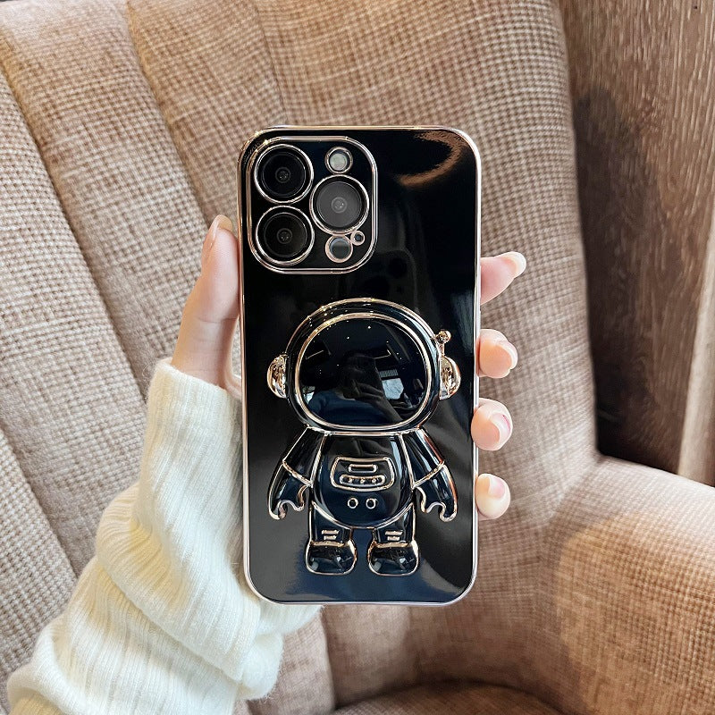 Funda para teléfono móvil Apple 13 ProMax con soporte de astronauta 6D, incluye película protectora para lente, compatible con iPhone 12.