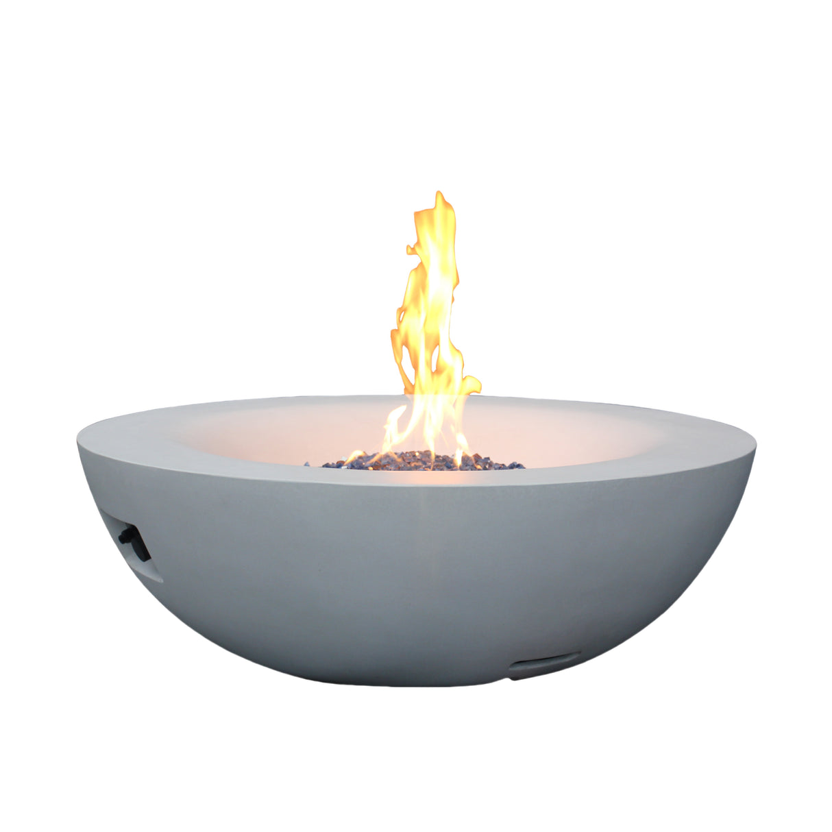 42 Inch Outdoor Concrete Propane gas Fire Pit bowl in Antique white color - V.I.P Digital Presence