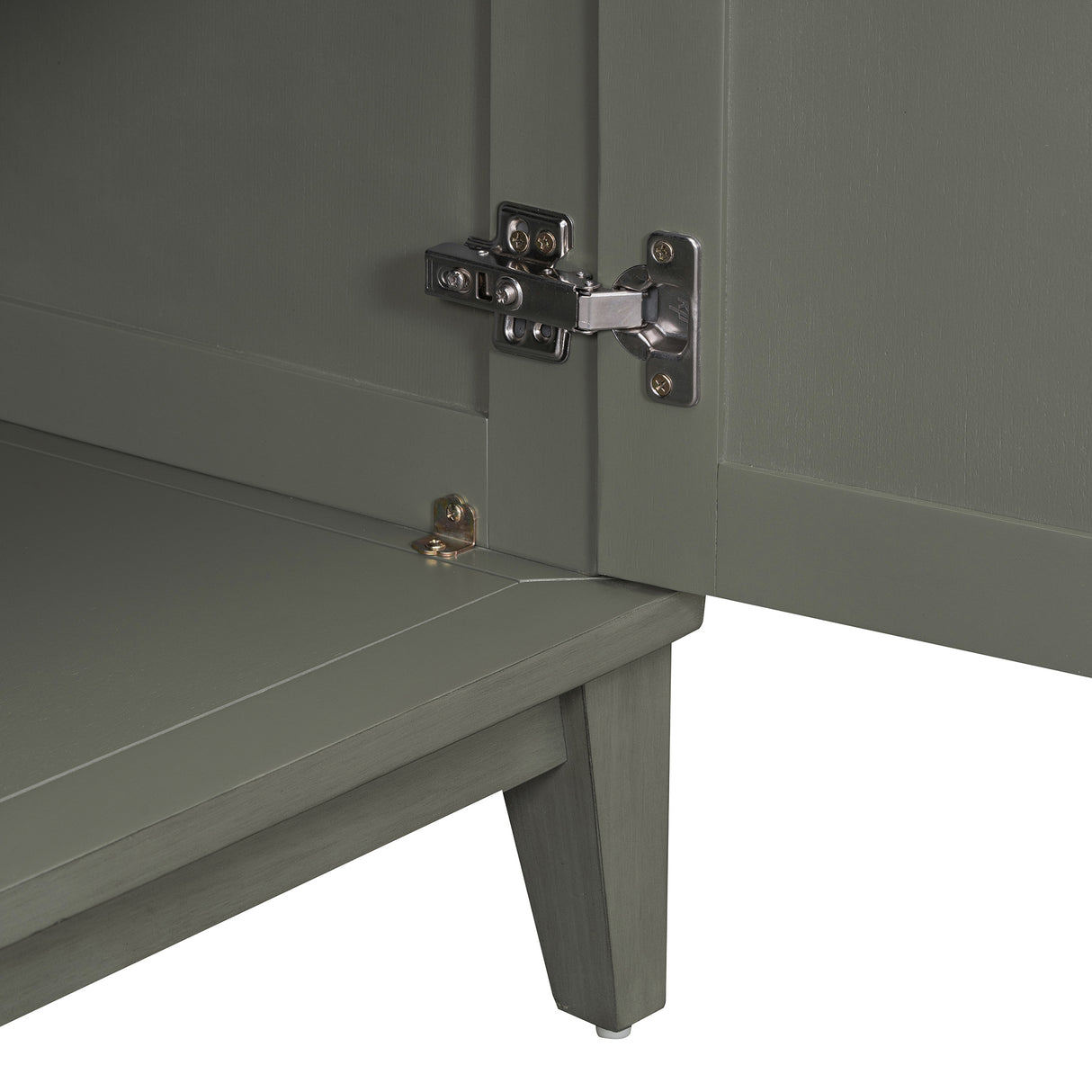 TREXM side panel with 4-door large storage buffet, adjustable shelves and metal handles (antique gray) - V.I.P Digital Presence