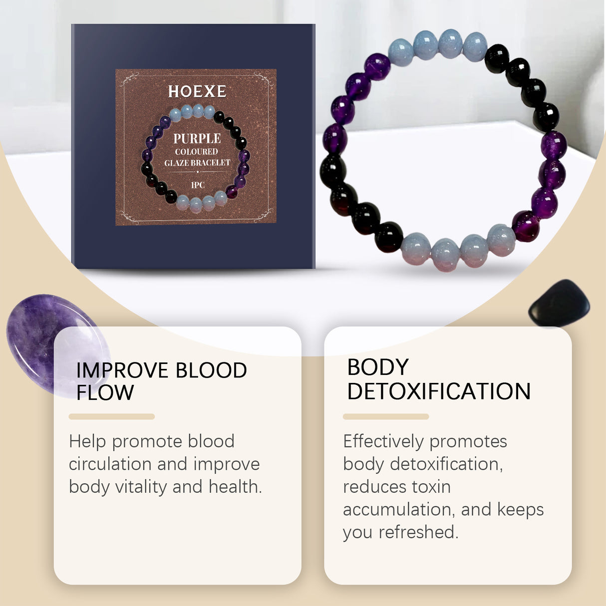 Purple Glass Bracelet, Glass Crystal Personality Fashion Decorative Clothing Accessories Hand Beaded Bracelet - V.I.P Digital Presence