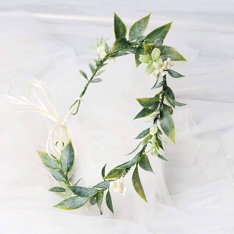 Minimalist Forest Flower Wreath Headflower Pregnant Women Spring Forest Shooting Green Plants Fresh Headwear Children's Festival Accessories - V.I.P Digital Presence