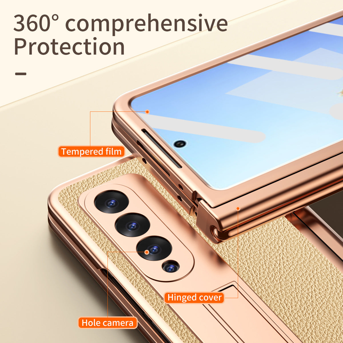 Samsung Fold3 phone case folding with pen slot pen pen pen plain leather protective case FOLD2 all inclusive anti fall suitable - V.I.P Digital Presence