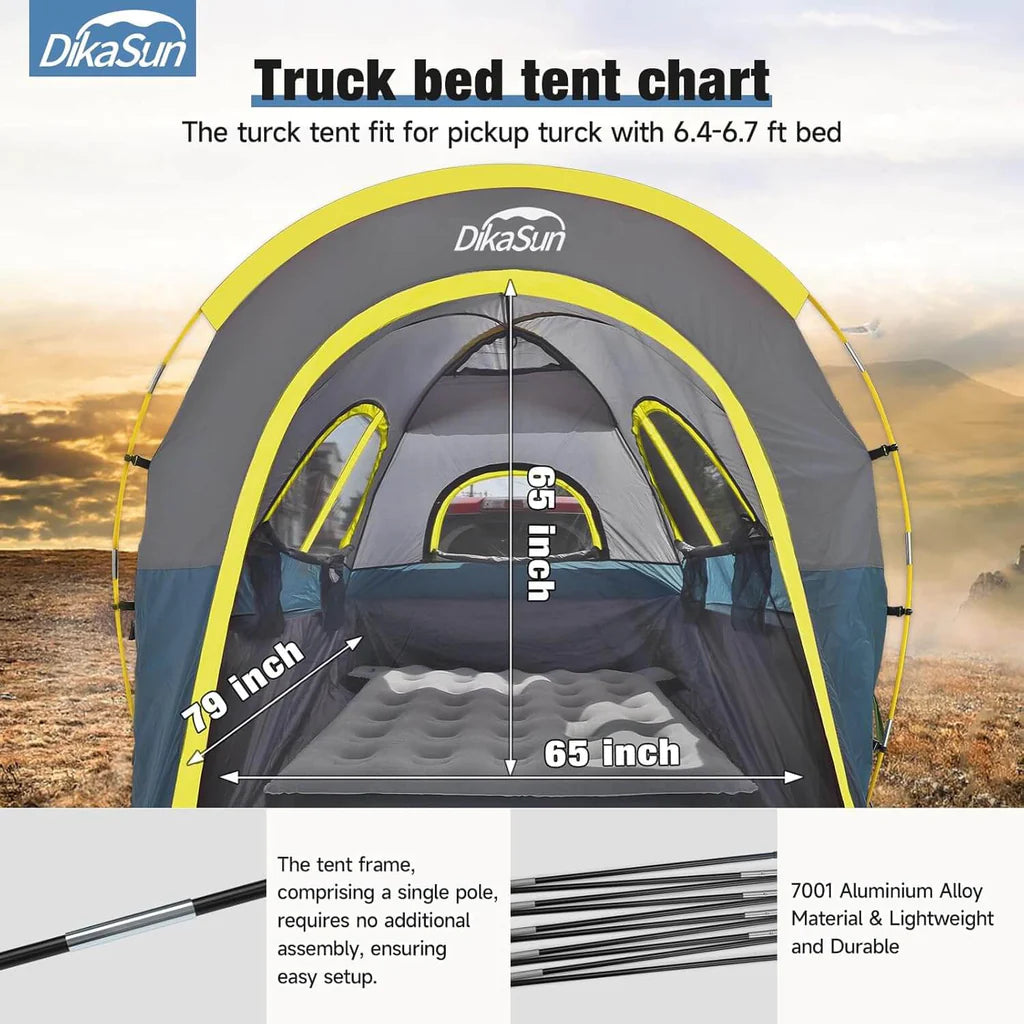 5.5-6.7ft Pickup Truck Bed Tent with Awining Navy - V.I.P Digital Presence