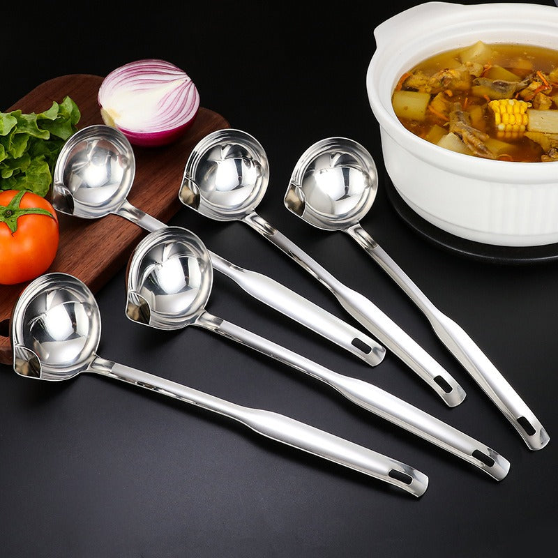 304 stainless steel oil separating spoon oil draining and filtering tool soup spoon - V.I.P Digital Presence