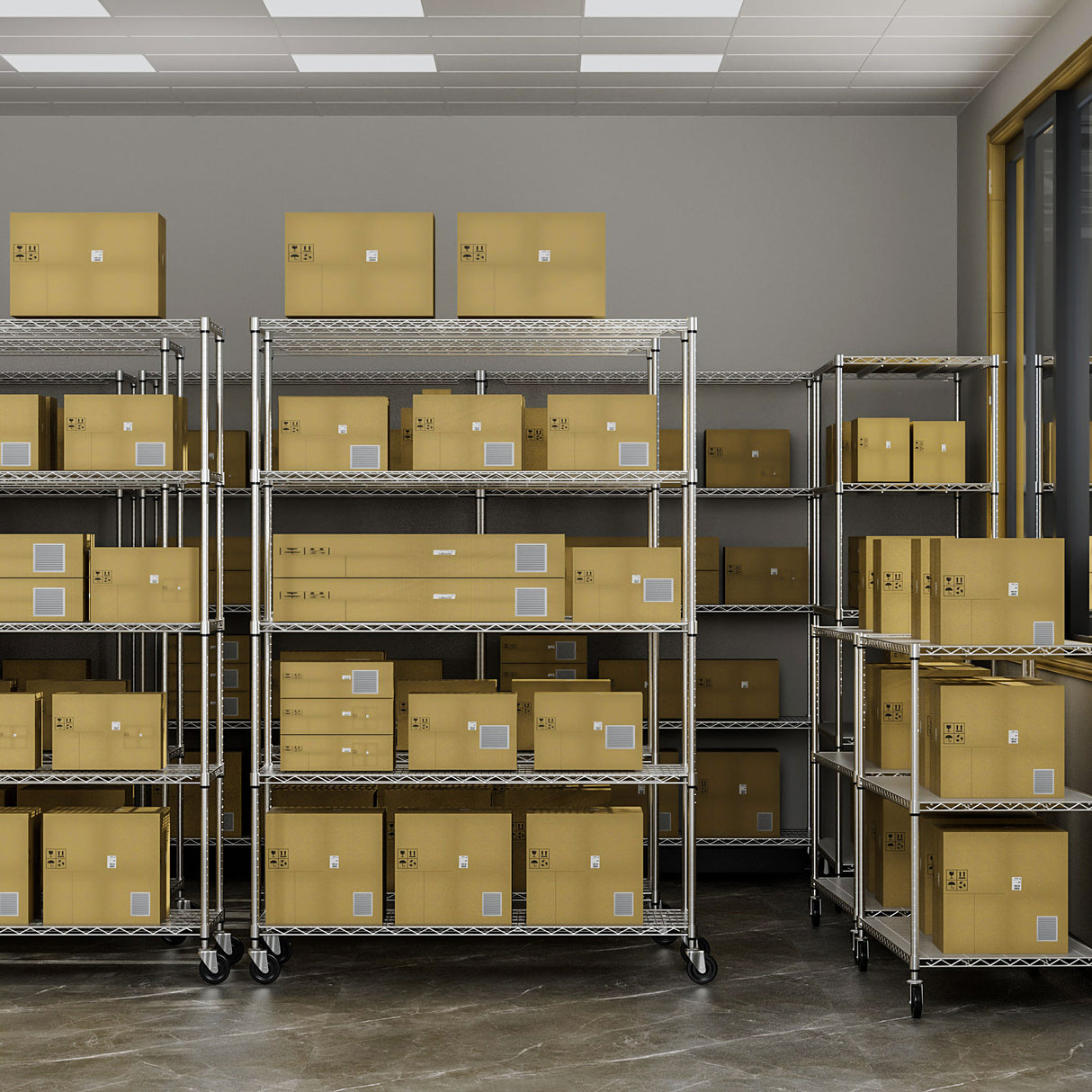 5 Tier 6000lbs Heavy Duty Adjustable Storage Rack Metal Shelf Wire Shelving Unit Chrome - V.I.P Digital Presence