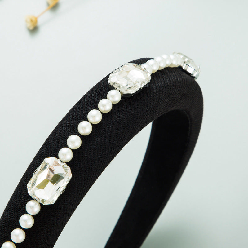 New Rhinestone Pearl Hair Adornment Femininity Light Luxury Net Red Hundred Band Head Accessories - V.I.P Digital Presence