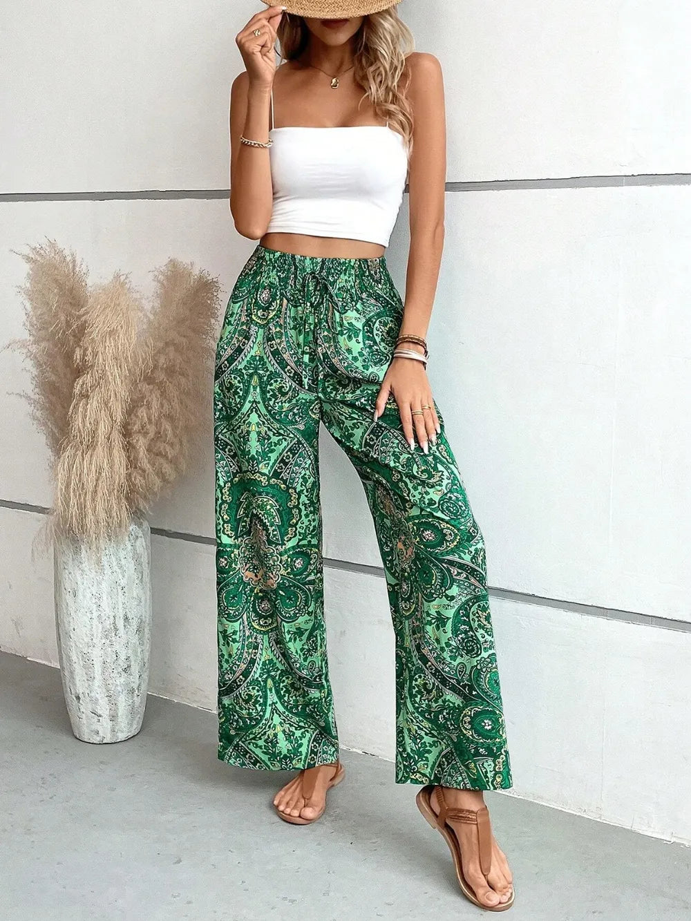 Printed Wide Leg Pants - V.I.P Digital Presence