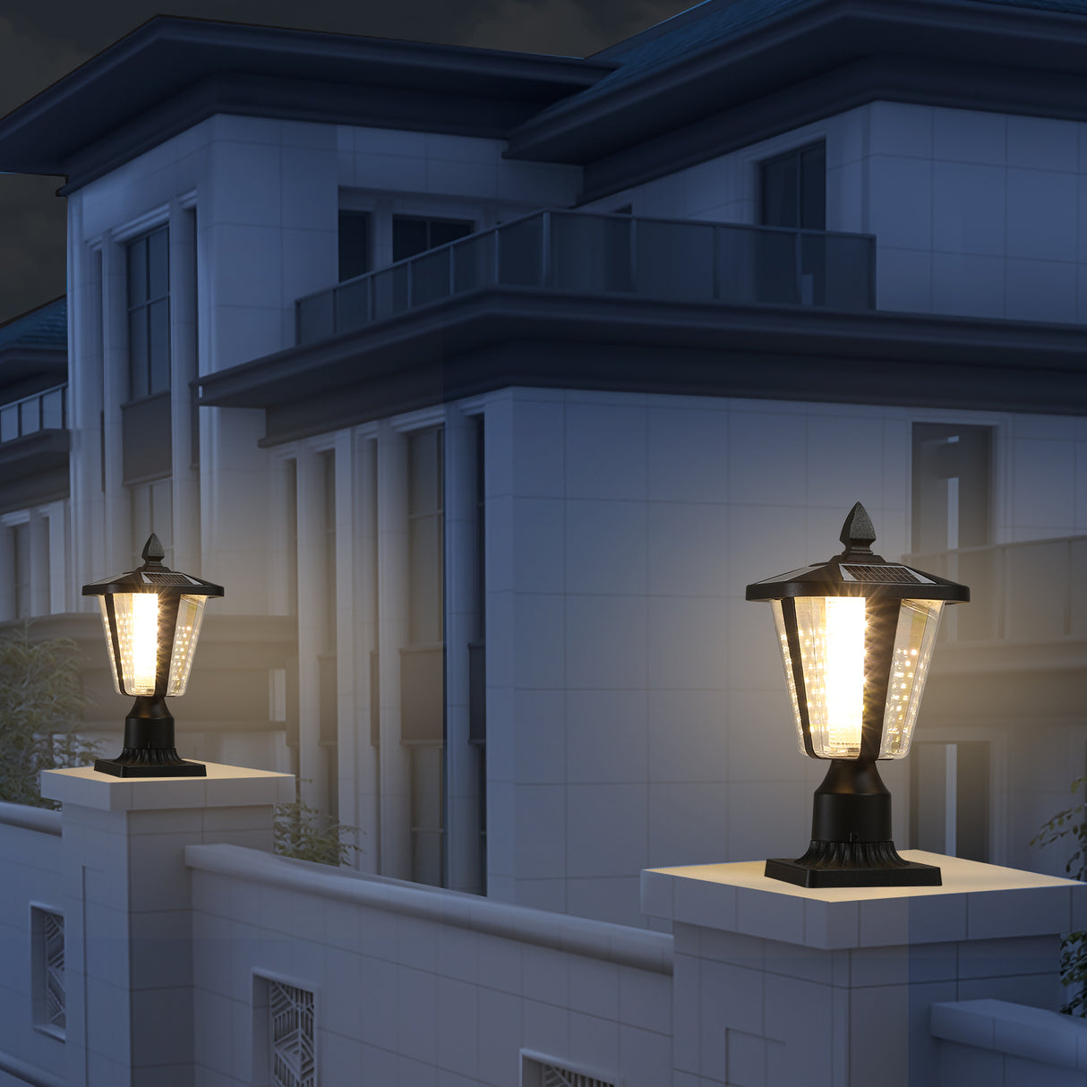 Solar Column Headlights With Dimmable LED - V.I.P Digital Presence