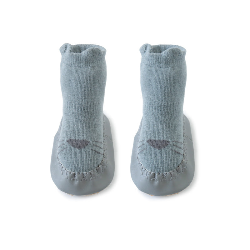 Baby Floor Shoes And Socks Soft Bottom Mid-Tube To Prevent Korean Style Super Cute Cartoon Baby Toddler Socks Shoes - V.I.P Digital Presence