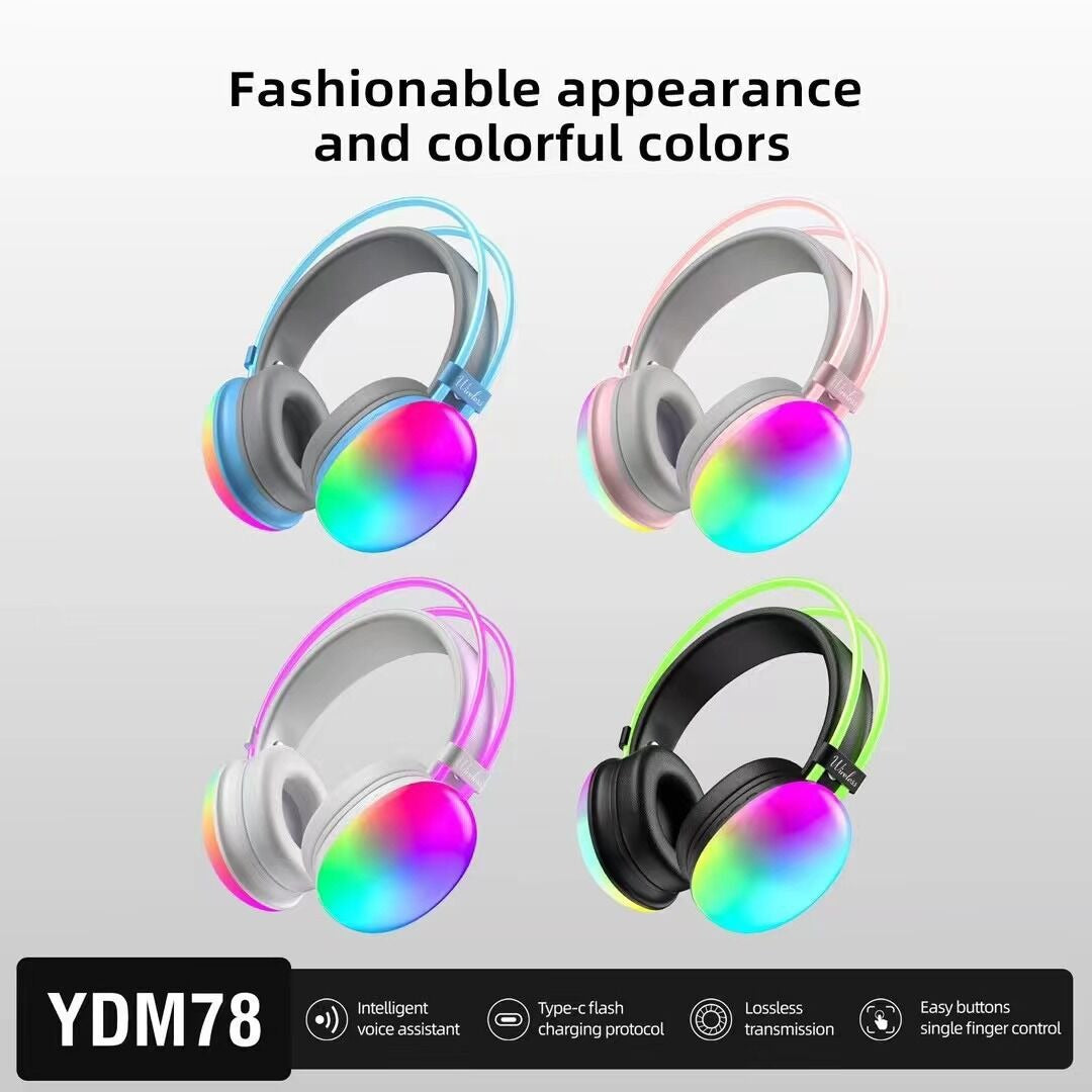 Head mounted Bluetooth earphones YDM78 luminous computer gaming wireless headset - V.I.P Digital Presence
