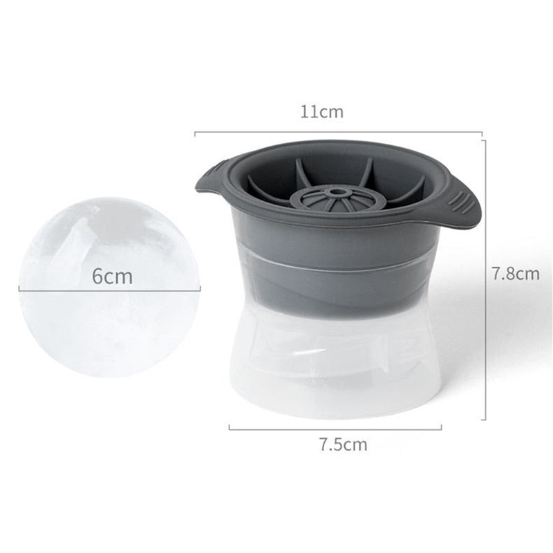Molde de silicona para cubitos de hielo en forma de esfera, apilable, de fusión lenta, para hacer bolas de hielo redondas, para hacer gelatina, para cócteles, whisky y bebidas.