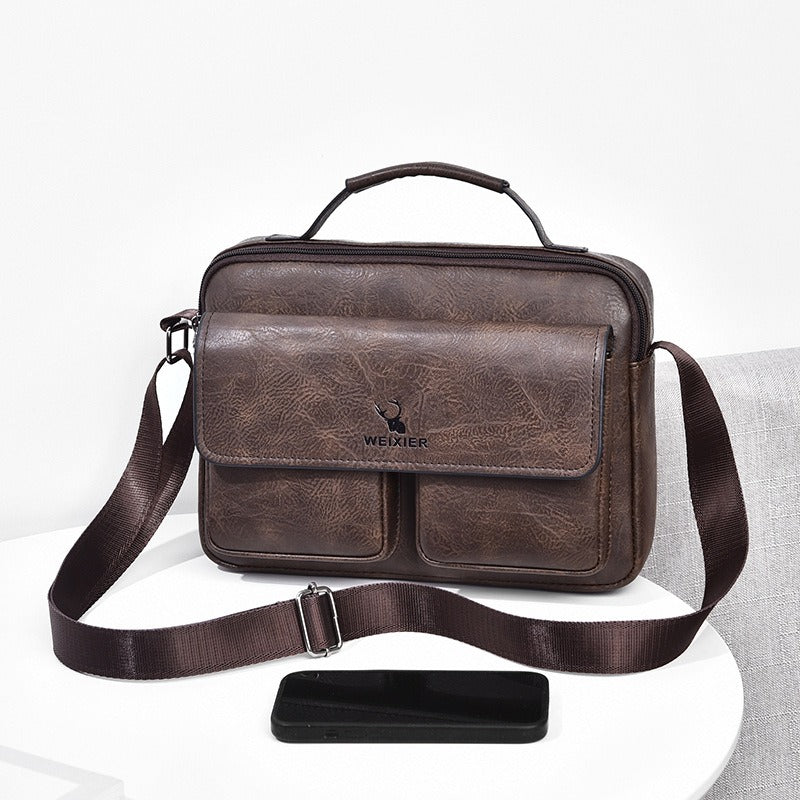 Men's Business Satchel Single Shoulder Bag Cross Body Large Capacity Single Shoulder Leisure Bag Messenger Bag - V.I.P Digital Presence