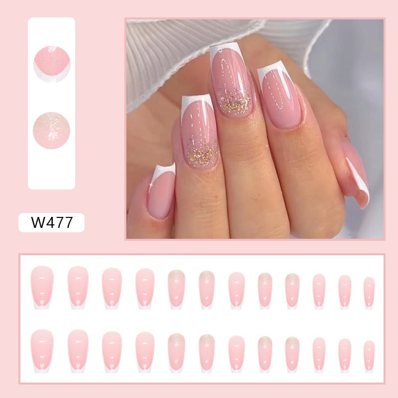 French simple glitter girl’s soft and tender wearable manicure nails - V.I.P Digital Presence