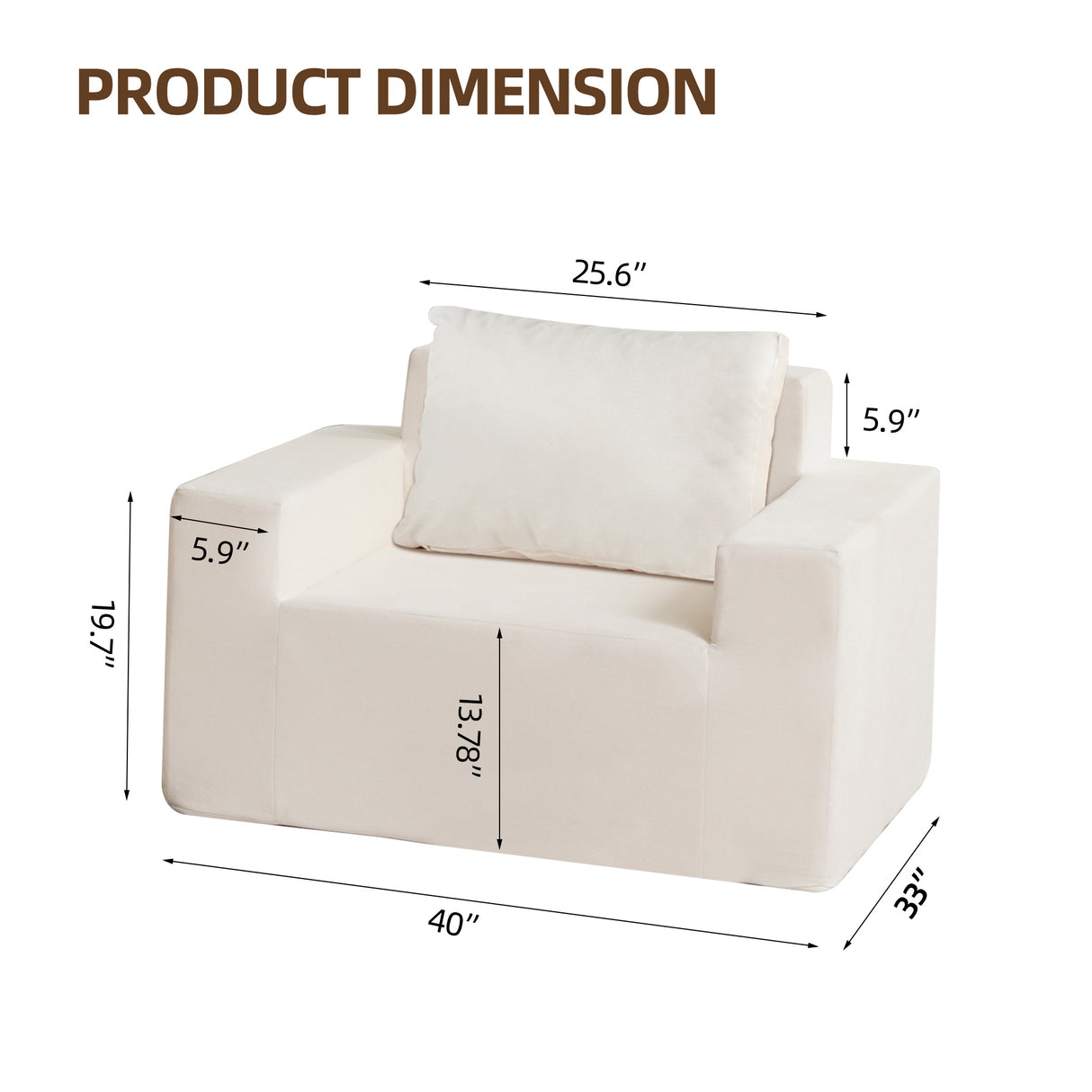 Sofa in a box Foam Sofa Couch with Pillow, Bean Bag Chairs for Adults Stuffed High-Density Foam - V.I.P Digital Presence