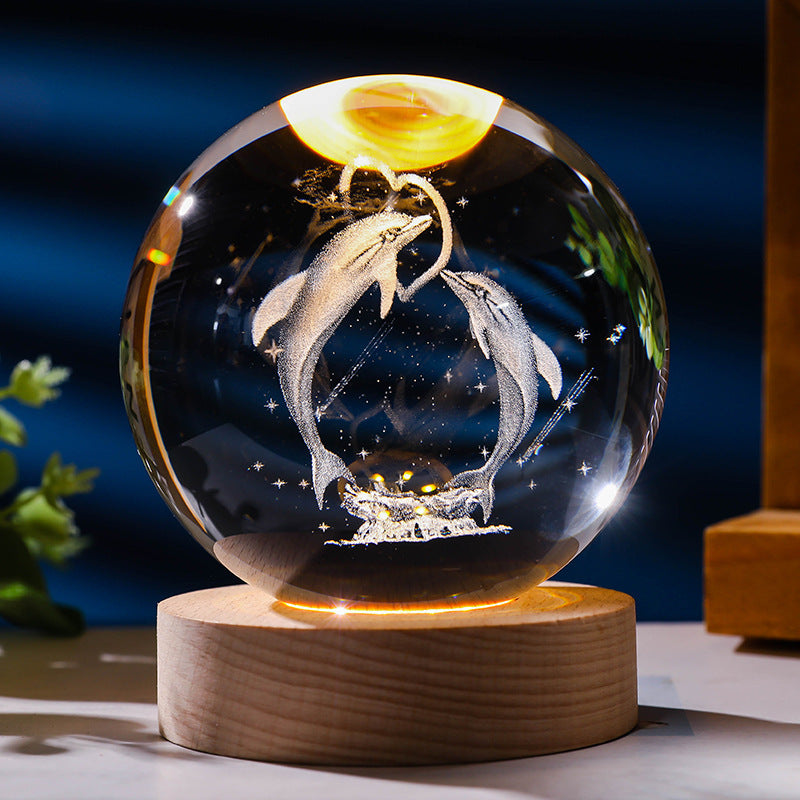 Starry Sky 3D Micro Landscape Crystal Ball Home Desktop Creative Interior Carving White Crystal Ball Ornament Craft Gift product - V.I.P Digital Presence