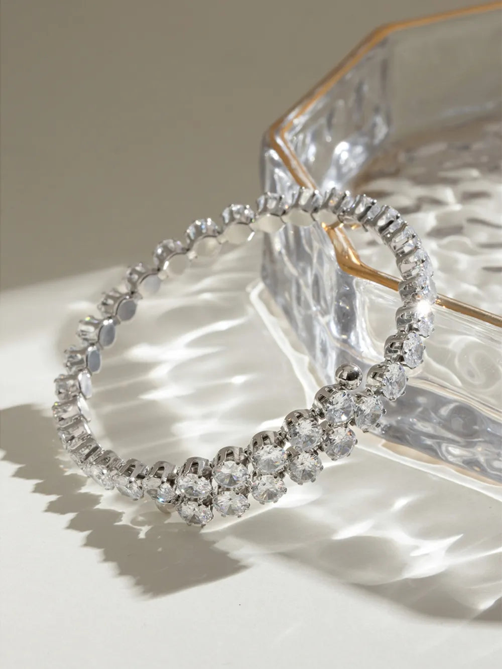 Stainless Steel Inlaid Zircon Bracelet - V.I.P Digital Presence