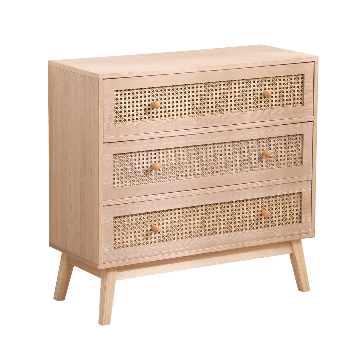 31.5 "3-Drawers Rattan Storage Cabinet Rattan Drawer,for Bedroom,Living Room,Natural - V.I.P Digital Presence