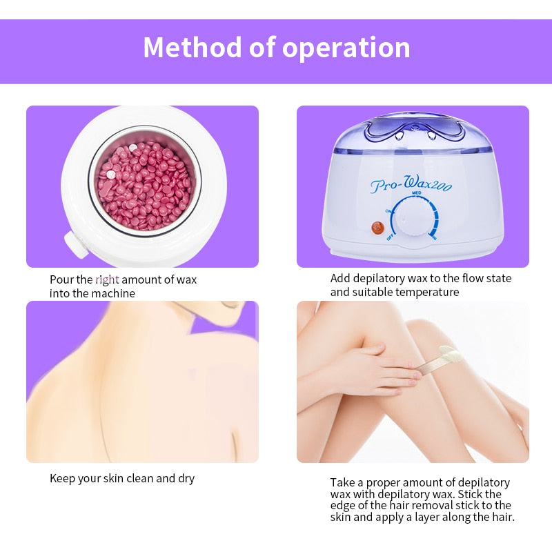 Electric Wax Heater Professionel Hand Feet Body Hair Removal Machine Hand Waxing Paraffin Epilator Mini SPA Wax pot kit - V.I.P Digital Presence