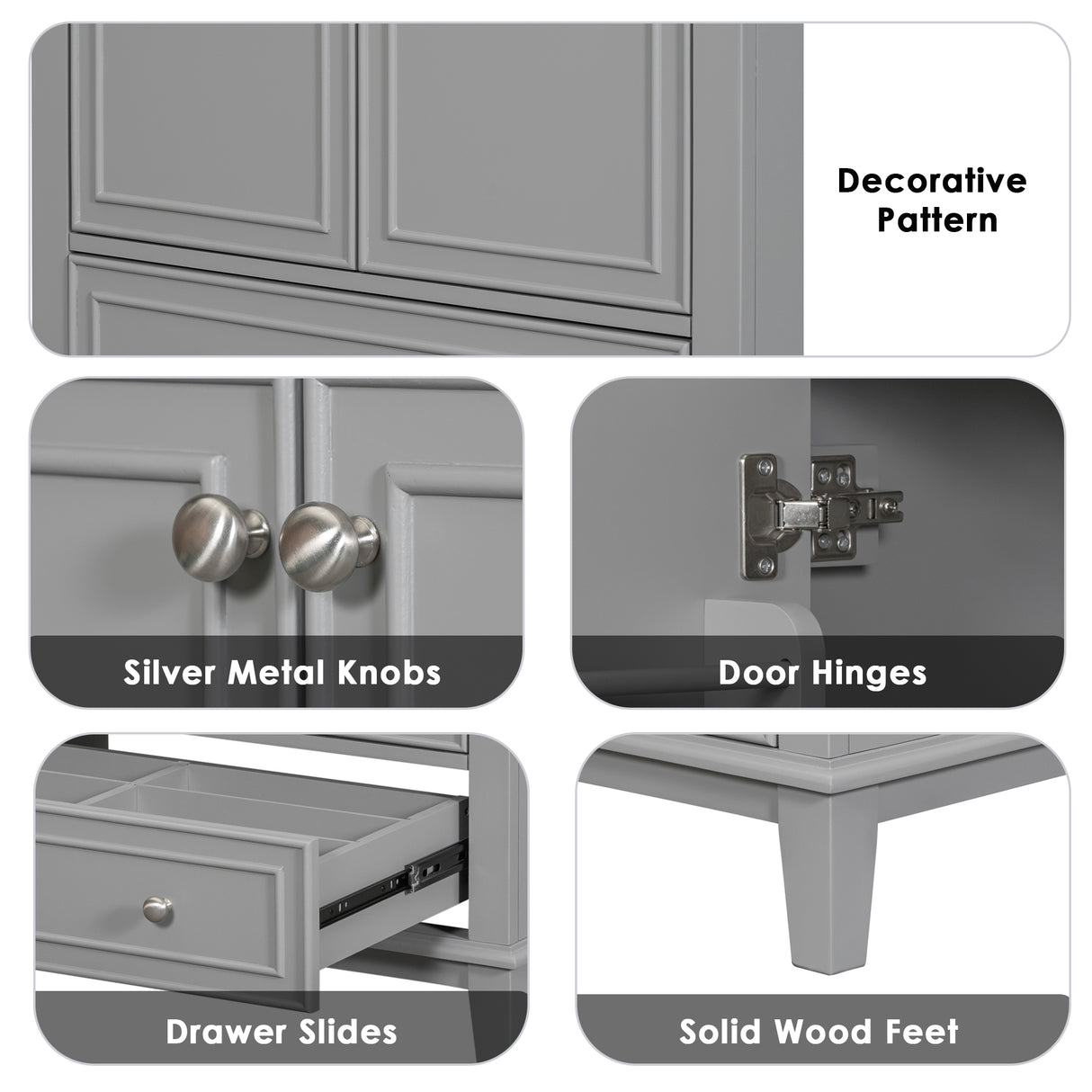 30inchgrey Bathroom Vanity with Sink ComboMulti-functional Bathroom Cabinet with Doors and Drawer Solid Frame and MDF Board - V.I.P Digital Presence