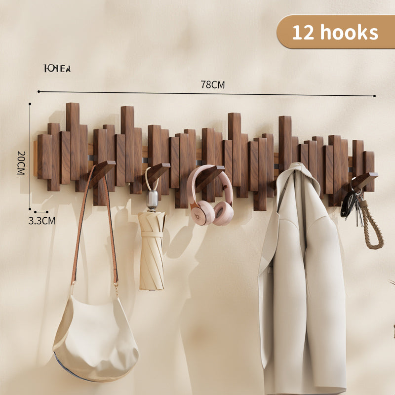 Coat Racks Wall Hanging Wall Entry Door Porch Hanging Scarf Coat Rack Perforated Solid Wood Creative Piano Keys Clothes Hook - V.I.P Digital Presence