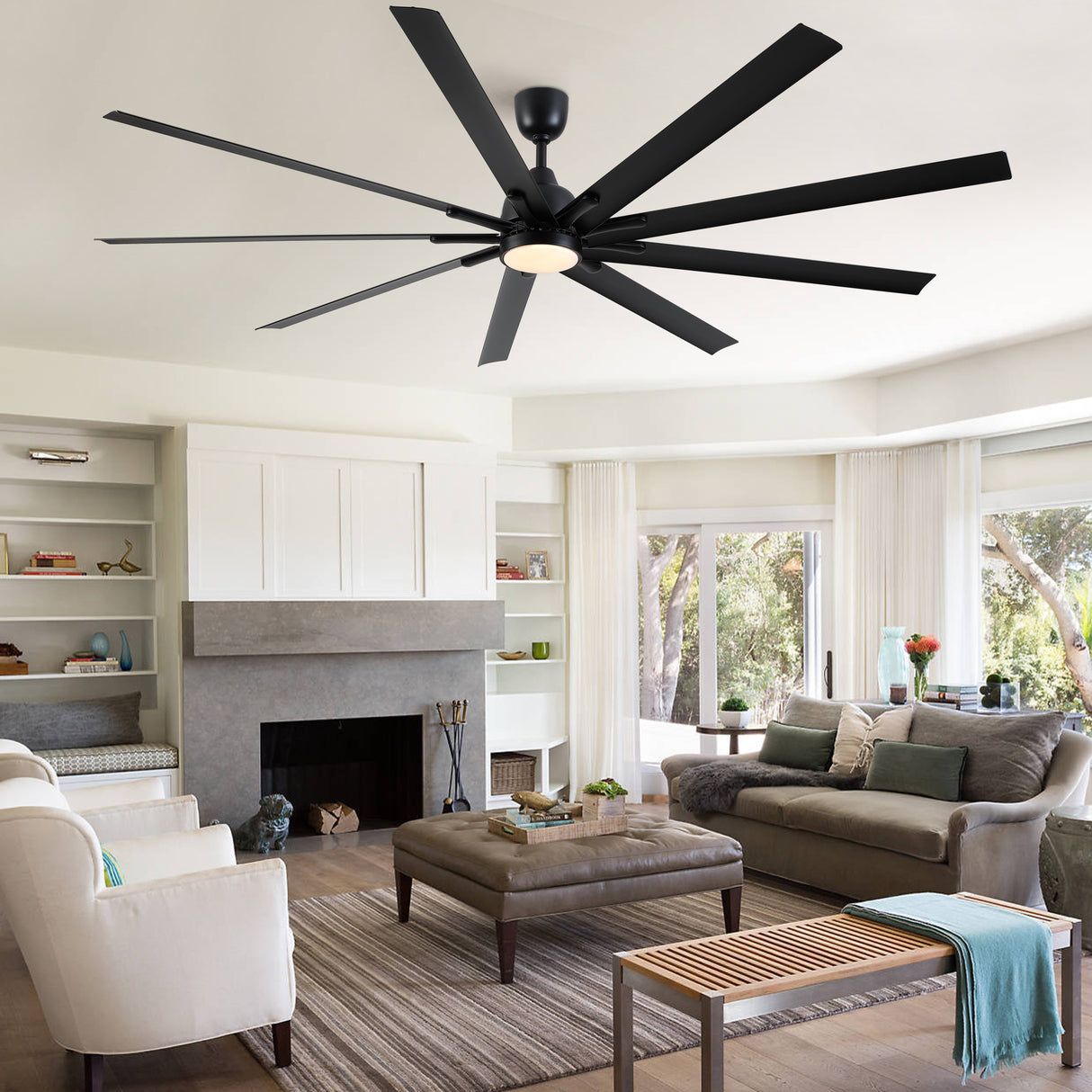 84 In Super Large Black Ceiling Fan with Remote Control - V.I.P Digital Presence