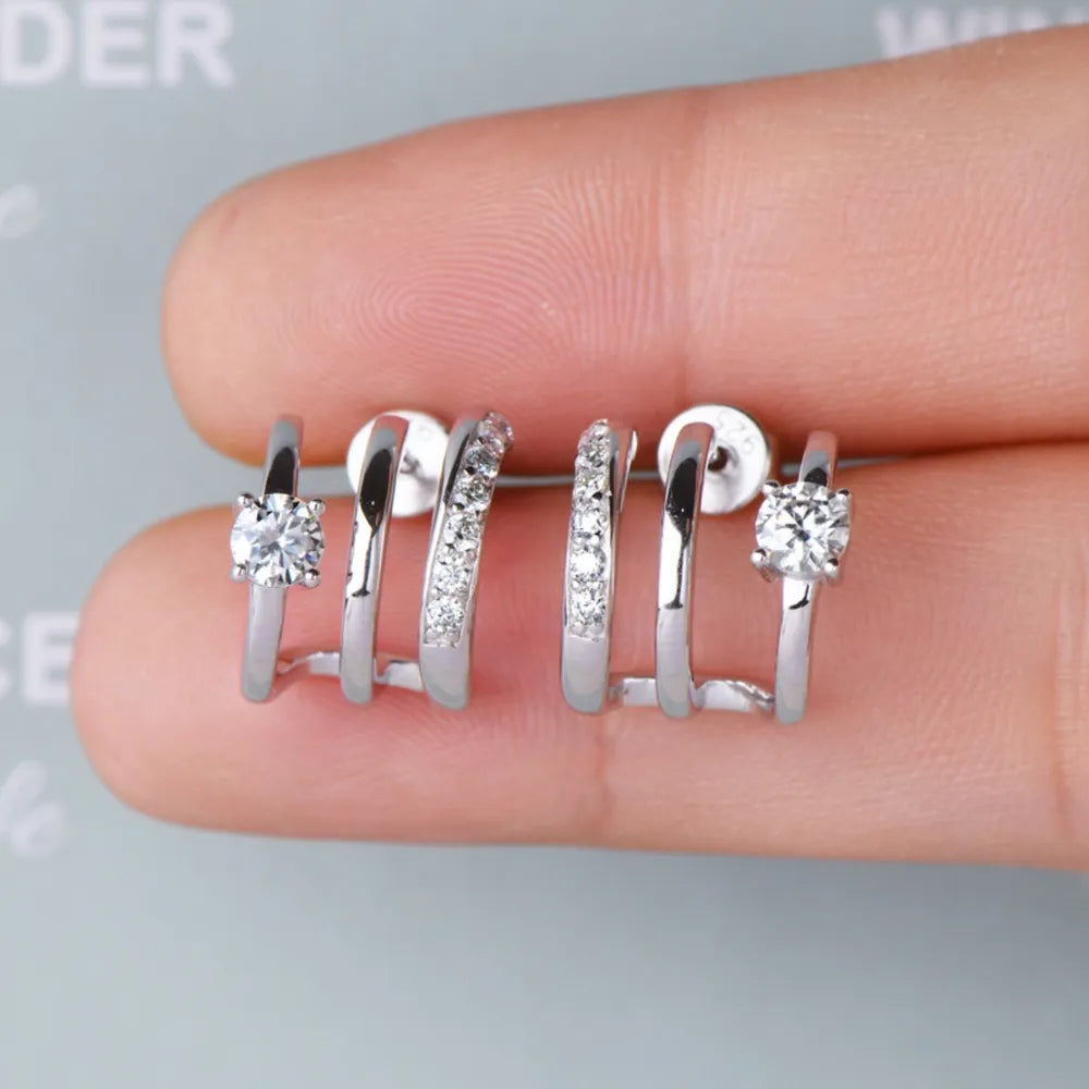 Moissanite 925 Sterling Silver Earrings - V.I.P Digital Presence