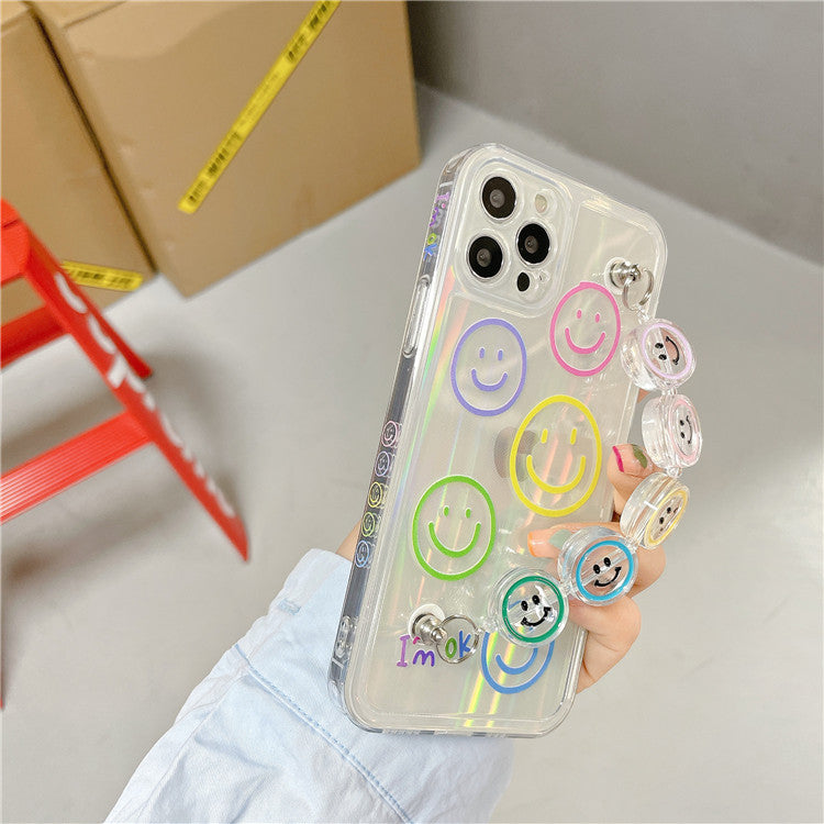Creative Bracelet Transparent Smiley Face Suitable For iPhone 12promax Apple 11 Mobile Phone Case X/13