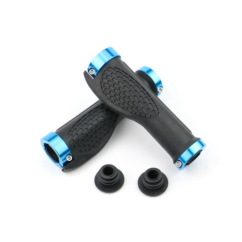 Manillar de bicicleta de montaña de aleación de aluminio con bloqueo bilateral, antideslizante, de goma, con forma de bola de carne y tornillo de banco.