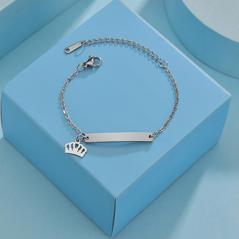 Stainless steel personalized engraved three color curved bracelet simple and personalized women's bracelet - V.I.P Digital Presence