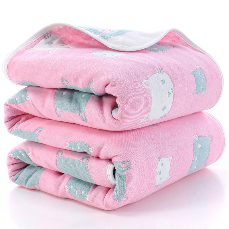 110*110cm Parent-child Baby Summer Bedding Sofa Quilt 100% Cotton Baby Blanket Child Quilt 6 Layers Muslin Swaddle for Newborns - V.I.P Digital Presence
