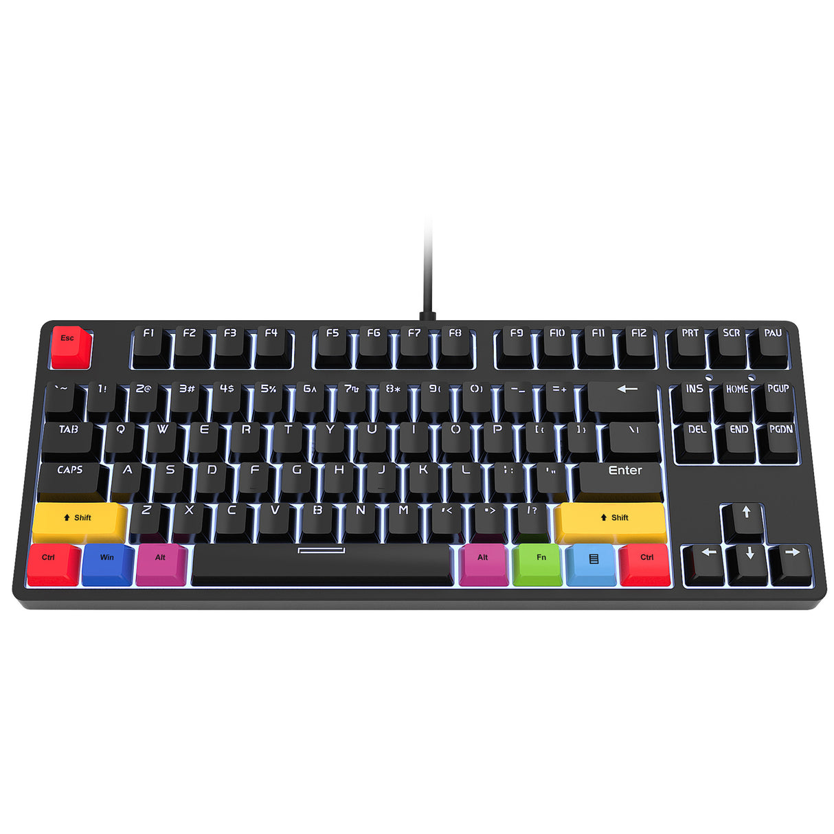 87 key wired mechanical gaming keyboard with red axis for esports and office use, with over 20 types of white light insertable shafts - V.I.P Digital Presence