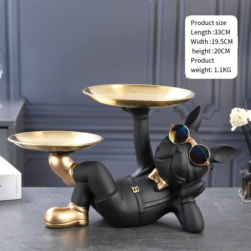 Creative Wealth Dog Ornament Entrance Key Storage Tray Desktop Candy Plate Home Decoration - V.I.P Digital Presence