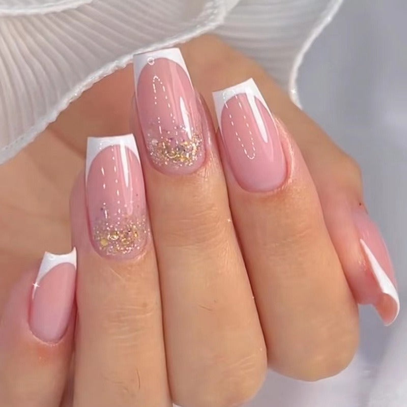 French simple glitter girl’s soft and tender wearable manicure nails - V.I.P Digital Presence
