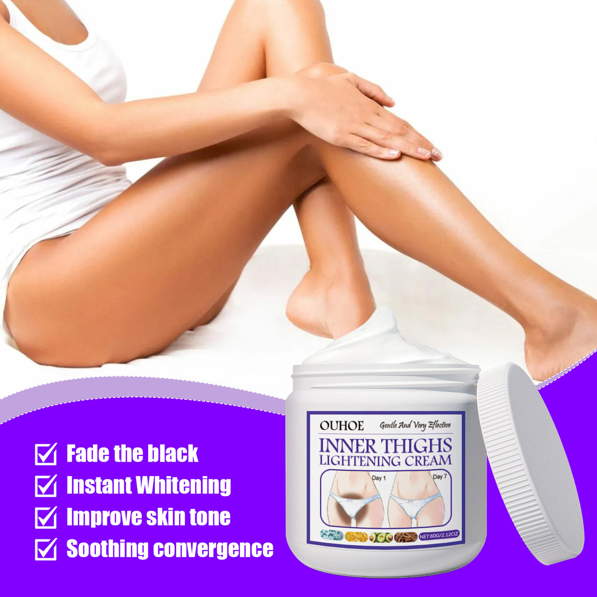Thigh Beauty Cream, Brightening Inner Thighs, Hydrating And Moisturizing Skin, Cleansing And Caring Leg Beauty Cream - V.I.P Digital Presence