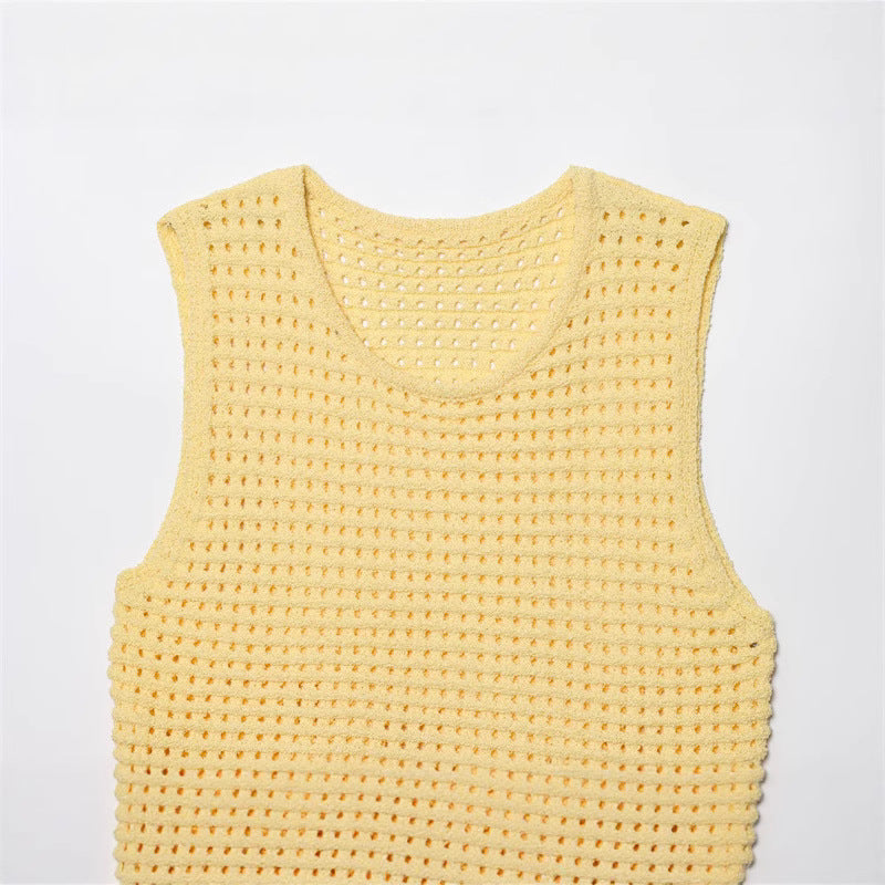 Fashionable Casual Tassel Design Plaid Knitted Top for Women - V.I.P Digital Presence