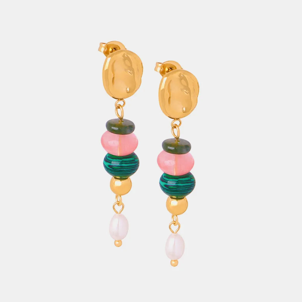 Natural Stone Freshwater Pearl Dangle Earrings - V.I.P Digital Presence