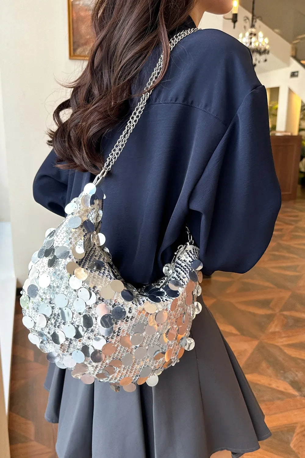 Sequin Chain Crossbody Bag - V.I.P Digital Presence