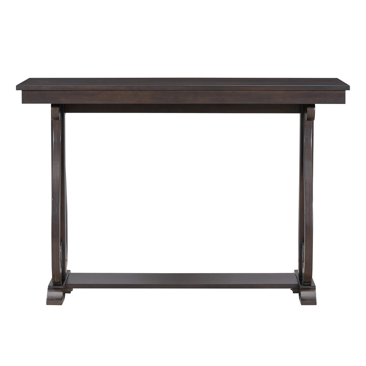 48-Inch Rustic Vintage Console Table --- Farmhouse Style Entryway Table with Open Shelf and Sturdy Construction (Espresso) - V.I.P Digital Presence