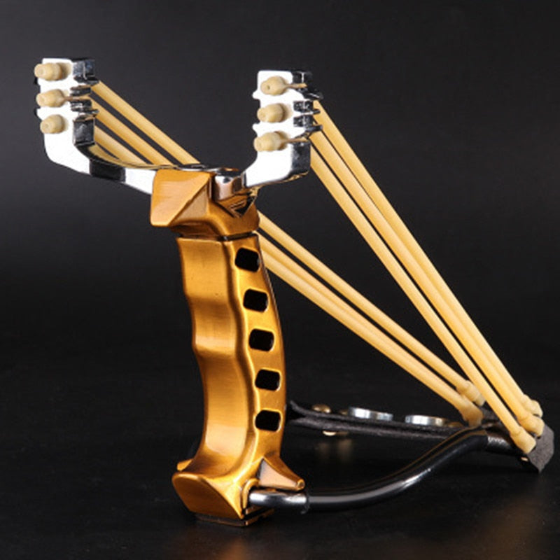 Powerful slingshot with wrist rest outdoor hunting all-metal material sling shot heavy-duty large slingshot for fishing and ball - V.I.P Digital Presence