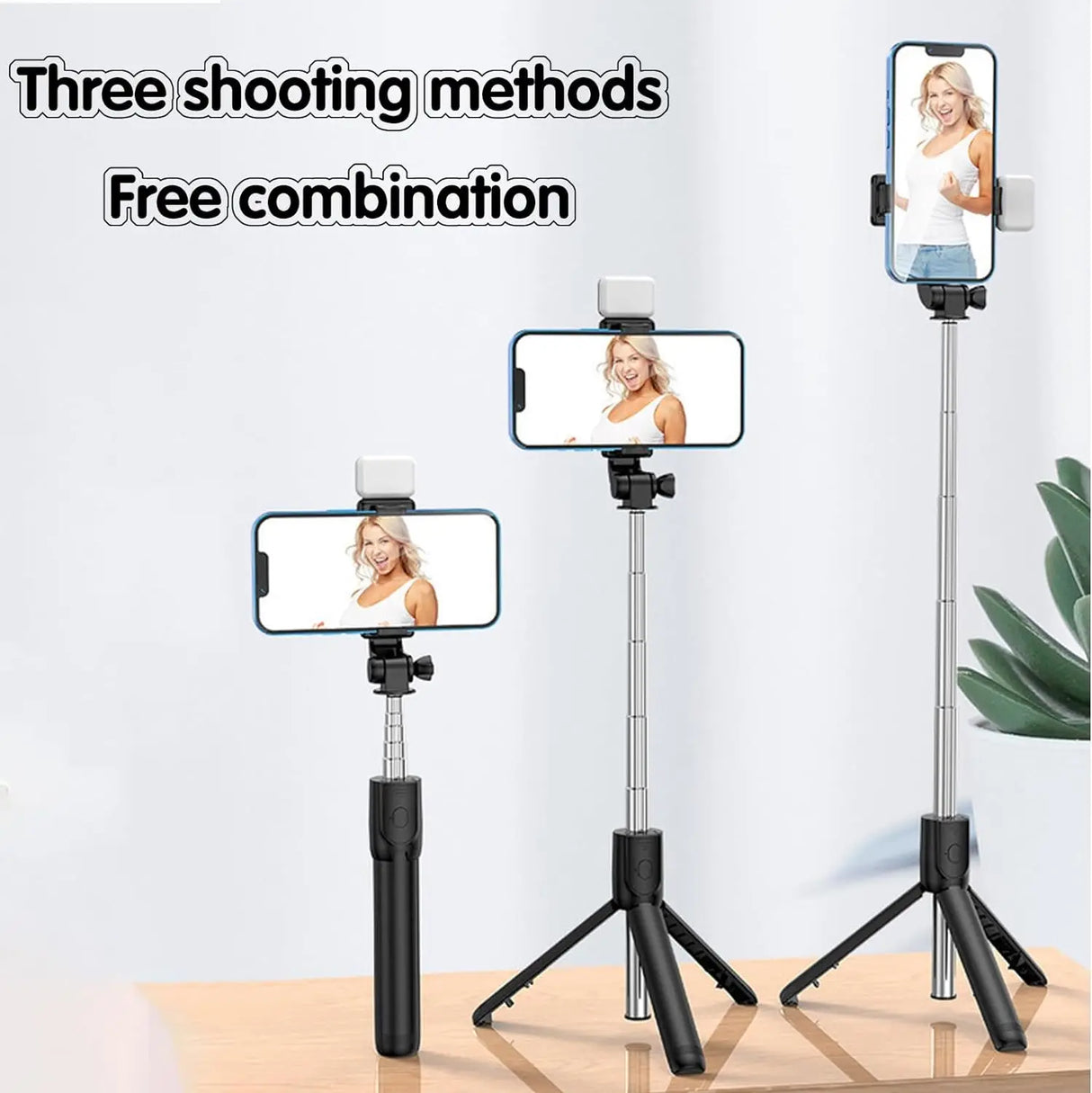 Selfie Stick with Fill Light Extendable Selfie Stick Tripod with Wireless Remote and Phone Holder Group Selfies For All phones - V.I.P Digital Presence