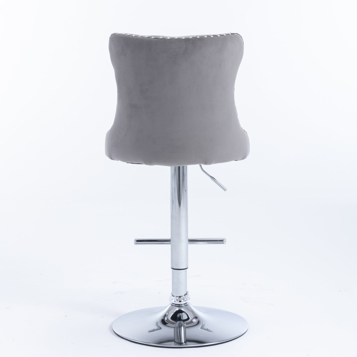 (Gray,Set of 2) 25-33 Inch, Modern Upholstered Chrome base Bar Stools with Backs Comfortable Tufted for Home Pub and Kitchen