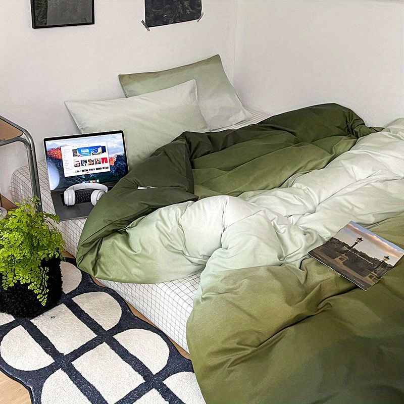 Four piece set of washed cotton bed sheets and duvet covers three piece set of bedding for single student dormitories - V.I.P Digital Presence