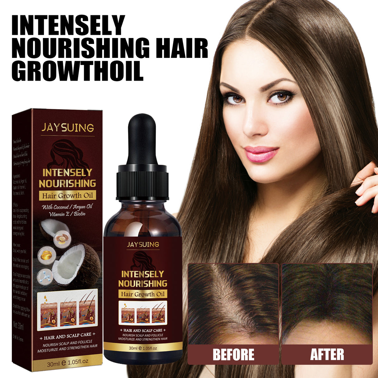 Coconut Hair Essential Oil, Moisturizes Tightens And Strengthens Hair Scalp Massage Essential Oil - V.I.P Digital Presence