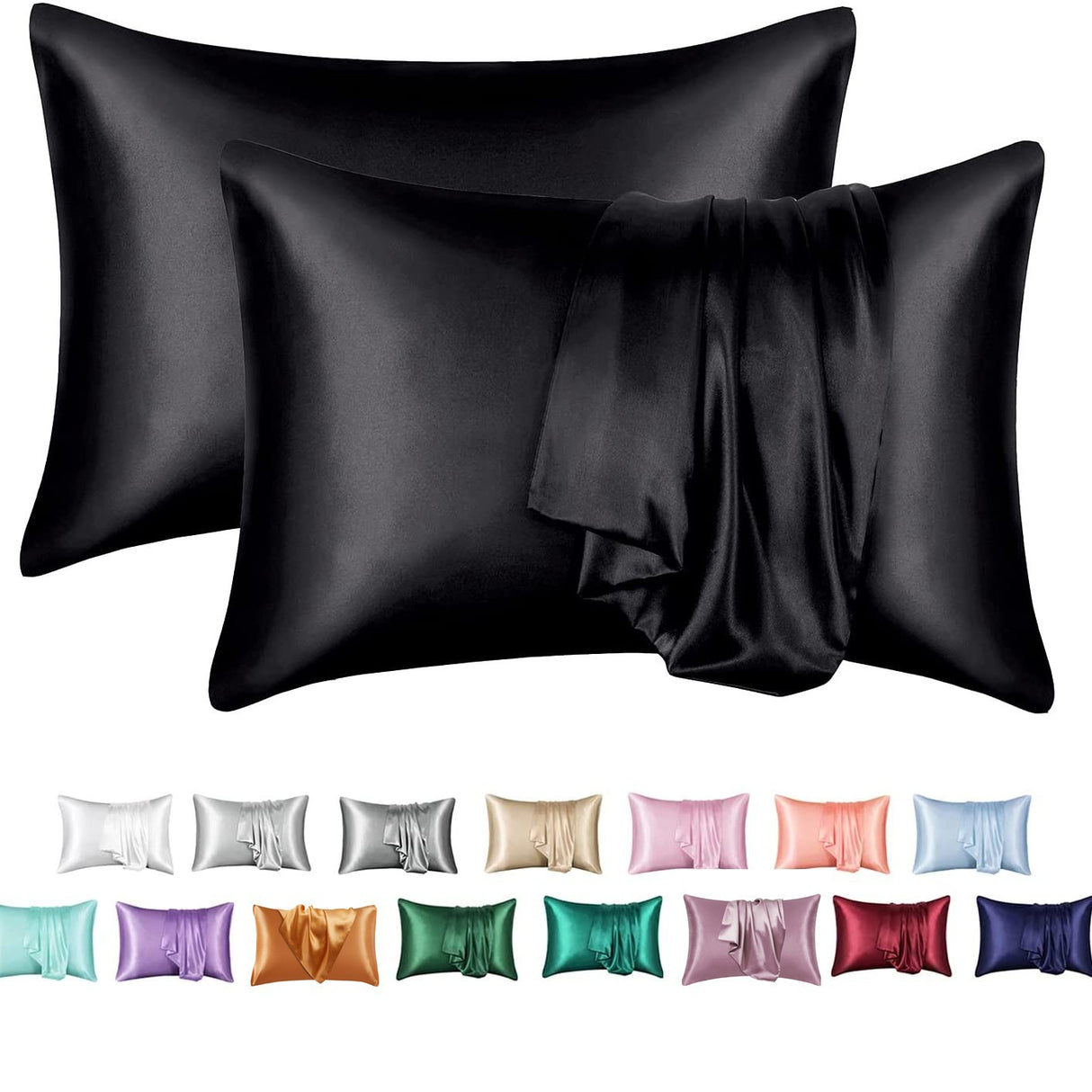 Simulation silk solid color polyester pillowcase envelope pillow pillow cases pillow pair multi-color - V.I.P Digital Presence